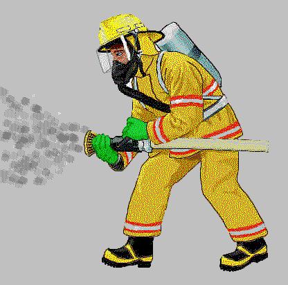 Firefighter with hose